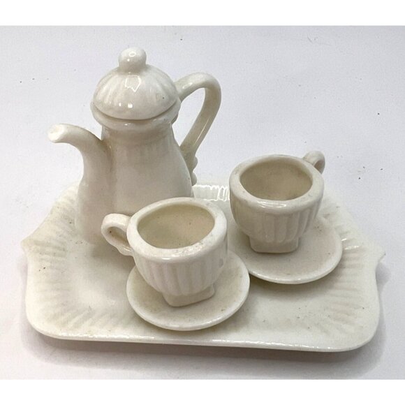 Miniature Tea Set Ceramic 7 pieces No Chips - Picture 2 of 2